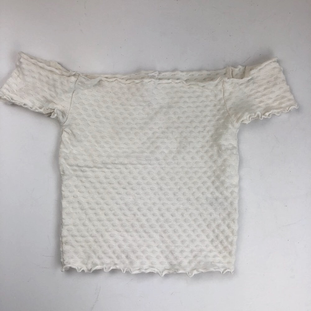 Nordstrom BP Off Shoulder Ivory Crop Top Boho Festival Y2K Summer Coachella